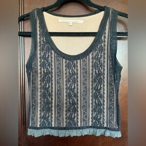 Top & Skirt- Never worn vintage Rachel Roy black lace w soft pink lining.